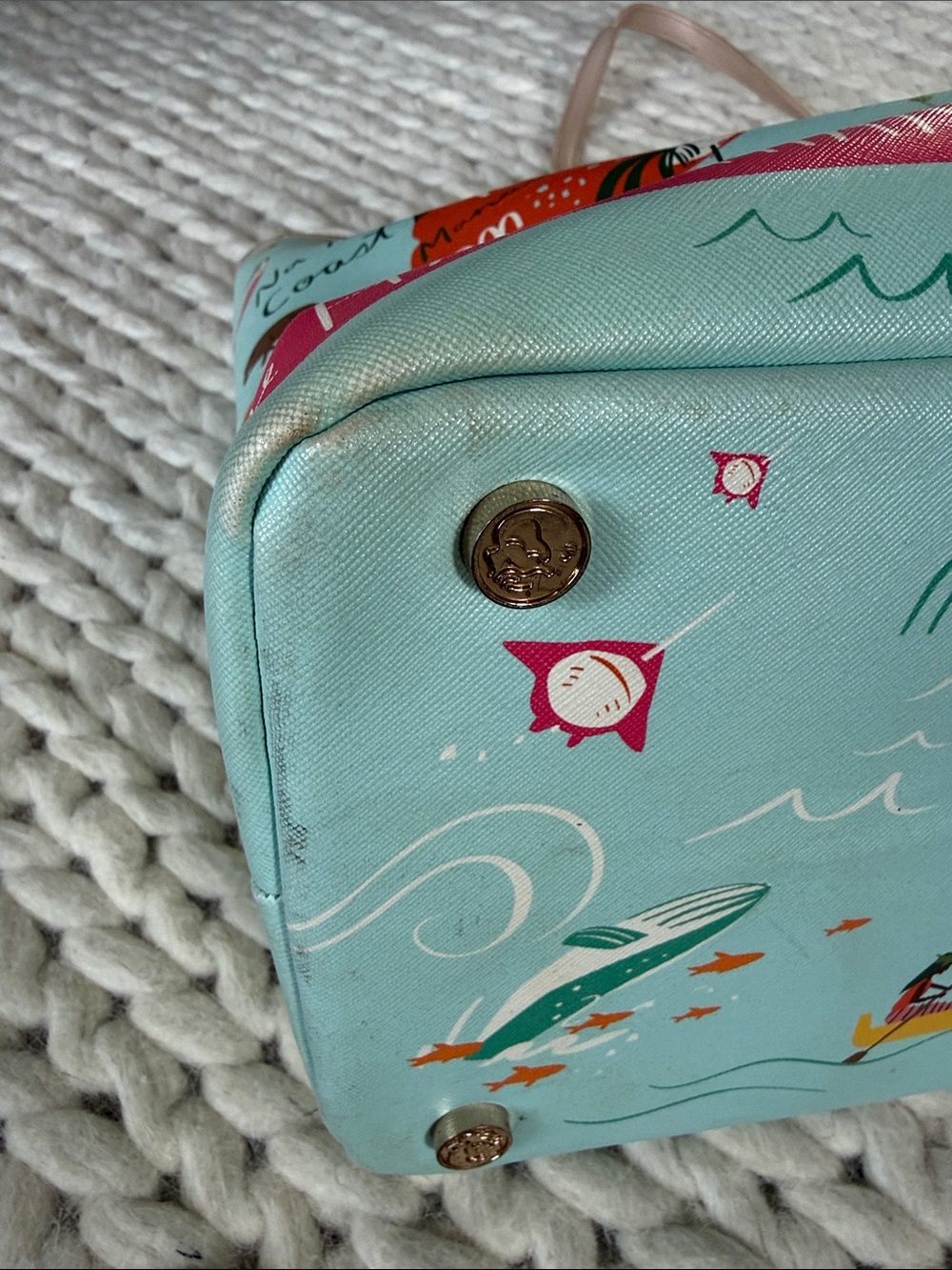 Spartina 449 Hawaii Large Tote & Matching Wallet Set Coastal Beach Bag - Picture 7 of 13